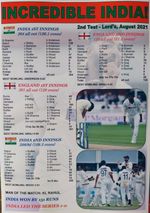 India beat England by 151 runs - Aug 2021 second test at Lord's - souvenir print
