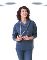 Ex White Stuff Women's Hoodie- Long Sleeve Textured Button-Placket Pullover Navy