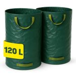 LIVIVO 2 Pack Garden Bags 120L Heavy Duty Garden Waste Bags Reusable Handles
