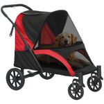 Easy Folding Pet Stroller for Large Dogs Black 124L x 67W x 100H cm