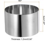 10xRound Cake Ring 3 x 2 Inch Seamless Stainless Steel Pastry Mousse Dessert...