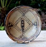Good 10" Kabyle Pottery Painted Bowl Algerian Islamic Berber North African