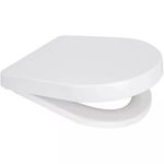Euroshowers Long D Shape Soft Close Toilet Seat - White (88310)