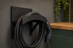 Heavy-Duty Wall-Mounted EV Charging Cable Holder for Garages and Carports, Black
