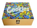 Cookies Wooden Rolling Box Lockable Storage Case Organizer Gift Set