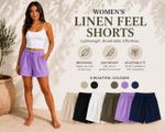 Ladies Shorts Womens Linen Feel JDN Fashion Stylish Elastic UK NEW
