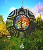 Personalised Anniversary Suncatcher Wind Spinner | Crystal Pendant, Garden Decor
