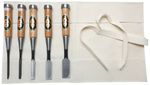 NK5R Asahi 5 Piece Laminated Shirogami Nomi Chisel Set