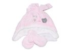 Girls George Fluffy Soft Pom Pom Hat and Mittens set
