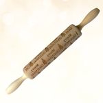 Wooden Embossing Rolling Pin Christmas Design for Baking Pastry Cookies
