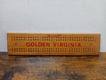 Wills's Goldern Virginia Tobacco Vintage Woodern Cribbage Board