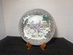 Chinese Export Famille Rose Porcelain Plate Fox Hunting Scene 19th Century