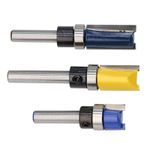3pcs/Set Router Bit Template Cutter 1/4 Shank Straight Woodwork Wood Flush-Trim