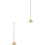 Elegant Golden Metal Indoor Flag Stand Y Base Desk Decorative Pole