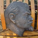 Vintage Soviet Union Russia Vladimir Lenin Iron Heavy Metal Plaque Bust 9” USSR