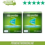 2x Nicorette Gum 2mg Icy White – 210 Pieces Each (Total 420) 100% ORIGINAL ⭐⭐⭐⭐