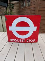 London Transport Bus Stop request "BOAT"Enamel sign.Double sided Burnham London.