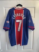 Original PSG 1996/97 Home Shirt Paris Saint Germain Nike Leonardo #7 - Large
