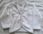 Kids Girls White Cardigan Long Sleeve  V Neck Size 12-18 Months 