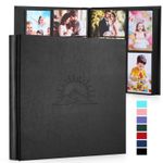Photo Album 6x4 600 Photos Large Capacity Slip Pockets Leather Cover Embossed BL