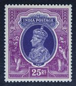 INDIA SG264 KGVI 1937 25R Slate Violet & Purple, Mint UMM, Cat £300