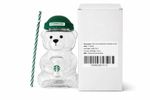2025 NEW Starbucks Barista Bear Glass Cup (591ml) Limited Edition Christmas Cup