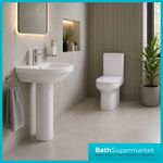 Modern Bathroom Suite WC Toilet Basin Pedestal Quick Release Soft Close