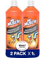 Mr Muscle Drain Unblocker Liquid (2 X 1L), Sink & Drain Cleaner, Strong & Fast A