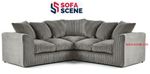 Jumbo Cord Corner Sofa Suite Set Footstool 3 2 Seater Grey Brown Black Chairs uk