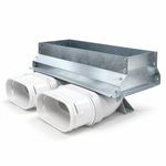 Blauberg BlauFast 117x52mm 2 Port Floor Flat Oval Vent Plenum Box Radial Duct