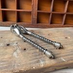 Vintage Reversible Nut Crackers Bobbin Handles Silver Tone Victorian