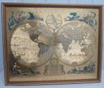 Vintage Il Mappamondo Antique Guilded World Map By Antonio Latta