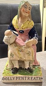 Early 19th century Ceramic Figurine Seated Woman Dolly Pentreath 