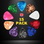 15 x GUITAR PICKS PLECTRUMS Acoustic Bass Electric Guitars - 3 DIFFERENT SIZES