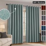 Thick Eyelet Blackout Curtains Ready Made Ring Top Curtain Pair With Tie Backs