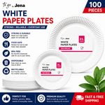 White Paper Plates 6" 7" and 9" Food Grade Material for Catering Supplies