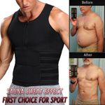 Men's Sauna Suit Sweat Vest Tank Tops Neoprene Waist Trainer Thermo Body Shaper