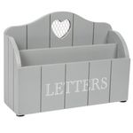 Grey Letter Rack Mail Letters Organiser Heart Detail Chic Stylish Home Decor