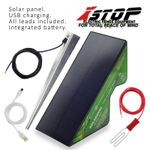 1km Solar Electric Fence Energiser All-In-One Unit Panel Powered + Stake CE