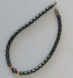 Hematite Gemstone Bracelet Black  Cubic Bead 