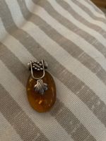 amber silver pendent