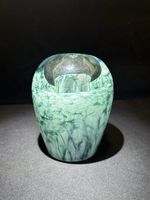 Green Speckled Glass Inkwell Pen Holder Desk Tidy