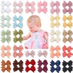 50 Pcs Baby Hair Clips Small Size 2 Inch Craft Toddler Girls Hair Bows - Full Ri