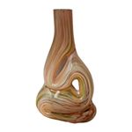 Mtarfa Maltese Art Glass Collectable Glass Peach Green Swirl *See Description*