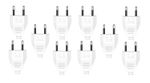 10 x euro EU Europe DIY travel adapter 2 Pin Male Plug rewireable Type C white