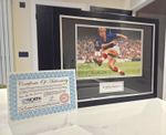 Sir Bobby Charlton Manchester United Signed Framed Football Photo w/ COA