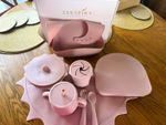 Zeuspira Suction Baby Weaning Cocoon Collection Pink Set Bib Bowl Cup Plate Lid