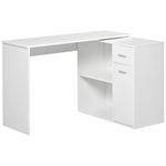  Computer Desk, L-Shaped, 360� Rotating-White 