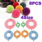 8PCS Plastic Pom Pom Makers Set Pom-Pom Making Multi Pack Make Pompoms UK
