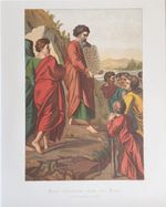 Moses Descending From The Mount Raphael’s Vintage Religious Print Bible